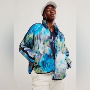 FP MOVEMENT FREE PEOPLE PIPPA PUFFER PRINTED PUFFER JACKET SIZE S MSRP $228 NWT
